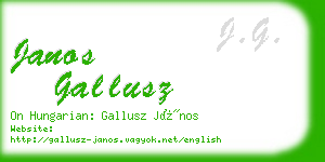 janos gallusz business card